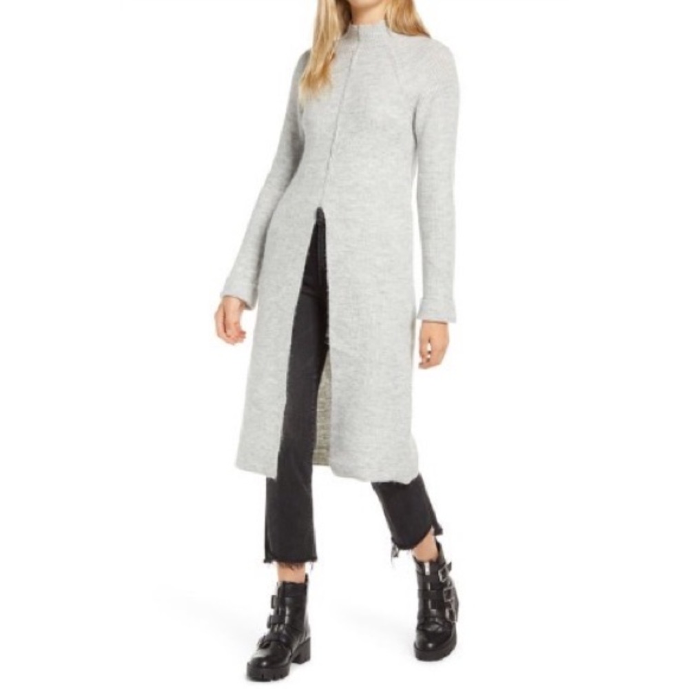 VERO MODA Gaiva Slit Front Long Sleeve Midi Sweater Dress